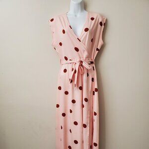 Polka Dot Faux Wrap Dress Sz.M New no tags